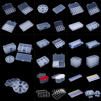 1-36 noregulējamu plastmasas kastē pārredzama uzglabāšanas lentes washi lenti monētas mazo dažādi pērlīšu rotājumi DIY