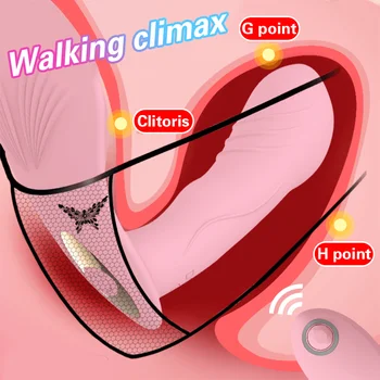 10 Ātrumiem Valkājamas Dildo Vibratoru Pieaugušo Seksa Rotaļlietas Sievietēm G Spot Klitora Stimulators ar Bezvadu Tālvadības Biksītes Vibrators