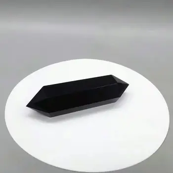 100% Dabas Fluorite Obsidian Kristāla Kolonnas Punktu Dziedināšanas Skrūvēm Burvju Nūjiņu Apdare Rotājumu Dubultā norādīja Crystal