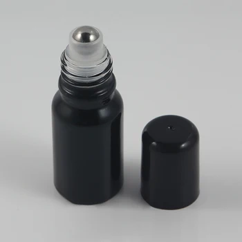 10ml Mini Roll Par Paraugu Testa Veltņa Pudeli Ēteriskās Eļļas Uzpildāmas Smaržu Pudeles Dezodorants Konteineros ar vāku, Melna
