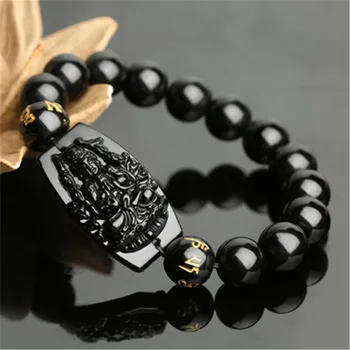 10Pcs/ Black Obsidian Akmens Budisms Akmens agate sešas zodiaka zīmju mantra natal Buda un divpadsmit zodiaka astoņas patrons sain