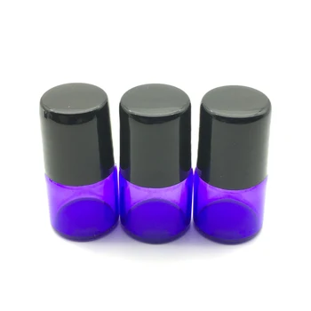1gb Tukšs 1cc Smaržas Roll Uz Violeta-zila Stikla Pudeles, 1 ml atkārtoti uzpildāmi Rullīšu Ēteriskās Eļļas Parauga Konteinera Testa Mēģenēs