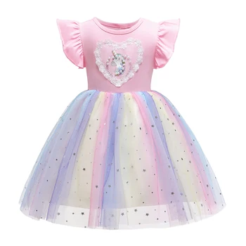 2-10Y Gudrs Bumbu Kleita Meitene ir Elegants Princese Kleita Puķu Bērni Kleitu Uz Kāzu Puse Kawaii Acs Vestidos Bērnu Drēbes