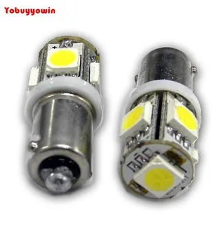 5 SMD BA9 BA9S Miniatūras Bajonetes LED Spuldzes (iepakojumā 10) (Balts)