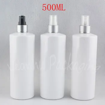 500ML Balto Plakano Plecu Plastmasas Pudele Ar Sudraba Aerosola Sūkni , 500CC Grims Sub-pudelēs , Tonera / Ūdens Iepakojuma Pudeles