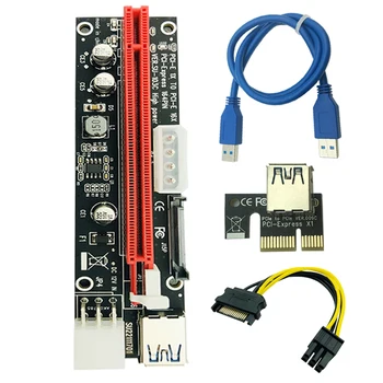 60cm PCI-E extender PCI Express Stāvvadu Karte 1x, lai 16x USB 3.0 SATA lai 4Pin IDE Adapteri no Molex Ieguves Bitcion Miner