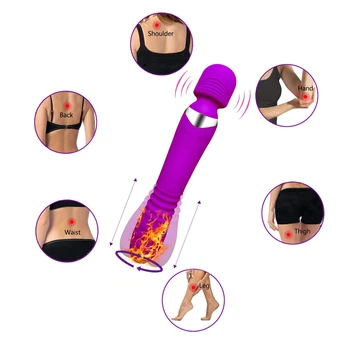 7 Vibrācijas Režīmi AV Apkures Stiept Massager Burvju Nūjiņu Dildo G Spot Vibrators Sieviete Spēcīgs Pieaugušo Seksa Rotaļlietas Personas Clit