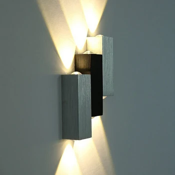 AC85-265V LED sienas lampa guļamistabas gultas lampa, vienkārša double-devās koridorā, eju TV fons, dekoratīvās Alumīnija Sienas lampas