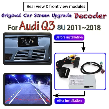 Audi Q3 8U MMI 2011. gada~2018 Interfeiss Atpakaļskata Kamera Dekoders, Oriģinālās Auto Ekrāns atjauninātu Autostāvvieta Rezerves Kameras Displejs Adpter