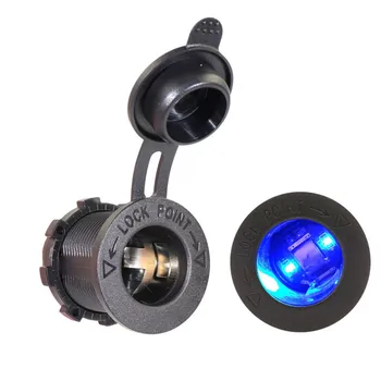 Auto piepīpētāja Ligzdas Ar LED Indikatoru Modificētu Ūdensizturīgs Pārsegs Kontaktligzda 12-24V Lādētājs
