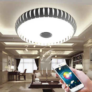 Bezvadu Bluetooth 4.0 Kontroles LED Griestu Gaismas, Mūzikas un Multi-Krāsas Maiņa Smart led griestu lampas metāla & Akrila abažūrs