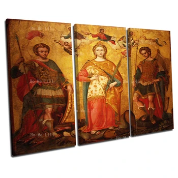 Bizantijas Kristiešu Svētās Romiešu Karavīri Sergija Un Bacchus Audekla Sienas Māksla Dzīvojamā Istaba Guļamistaba Dekori