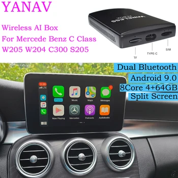 Carplay Bezvadu Ai Box Android Mercedes Benz C Klases W205 W204 C300 S205 Android Auto Auto Radio Multimediju Atskaņotāja Smart Box