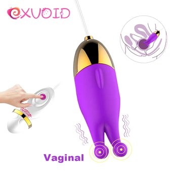 EXVOID Dzimumlocekļa Vibrācijas Klipu 12 Frekvenču Dzelksnis Masāža Silikona Tālvadības Olu Vibrators Maksts Klitora Stimulāciju G-spot Vibrators