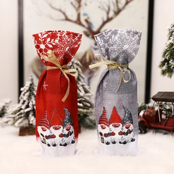 Jaunais Gads 2022 Santa Claus, Sniegavīrs Vīna Pudeles Vāciņu Noel Ziemassvētku Rotājums Mājās Vakariņas Dekori Ziemassvētku Dāvanu Eglītes Rotājumu