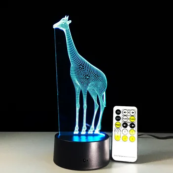 Jaunā Akrila Žirafe Atmosfēru Lampas Septiņu Krāsu Mainītu USB LED Touch Switch Halloween Bērniem, Dāvanu, Mājas Apdare