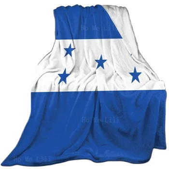Kawaii Gaiši Zils Un Balts Hondurasa Karoga Četras Zvaigznes Flaneļa Segu Ultra Soft Viegls Mest Ģimenes Dzimšanas Dienas Dāvana