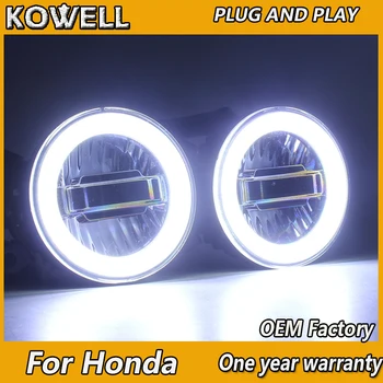 KOWELL Auto Stils Honda CR-V FIT PILSĒTAS Spirior Odyssey LED Miglas lukturi Auto Angel Eye Miglas Lukturi, LED dienas gaitas lukturi 3 funkciju modelis