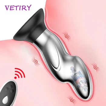 Metāla Anālais Plug Vibrators Seksa Produkti Butt Plug Prostatas Massager Tālvadības Dildo, Vibratori Orgasmu Seksa Rotaļlietas Sievietēm, Vīriešiem