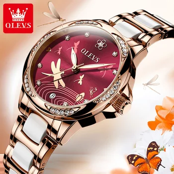 OLEVS Sieviešu Automātisko, Mehāniskās rokas Pulkstenis business casual stilā ar volframa tērauda watchband gaismas dāmas luksusa pulkstenis
