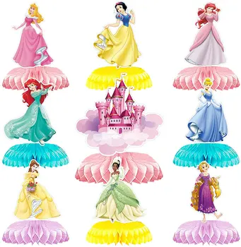 Princese Šūnveida Bumbu Apdare Septiņas Disney Princess Birthday Party Dekoru Sniegbaltīte Pelnrušķīte Šūnveida Grupa Krājumi