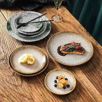 Radošas personības keramikas Japāņu ēdiens vintage galda piederumi un vēja plāksni korejas disku mājas pusdienu ēdiens steiks plate