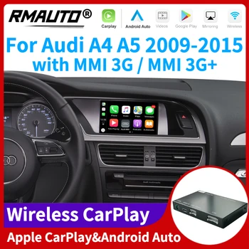 RMAUTO Bezvadu Apple CarPlay MMI Audi A4 A5 2009-2015 Android Auto Spoguli Saites AirPlay Atbalstu Apgriezto Attēlu Automašīnu Spēlēt