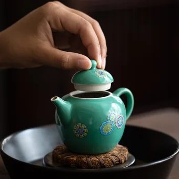 Sanwei Tējas Produktus, Zaļpelēka Krāsa Tirkīza Tējkanna Keramikas Gongfu Tējkanna Steidzami Katlā Nelielu Pot Rīkoties Pot Tējkannu Māla Pods