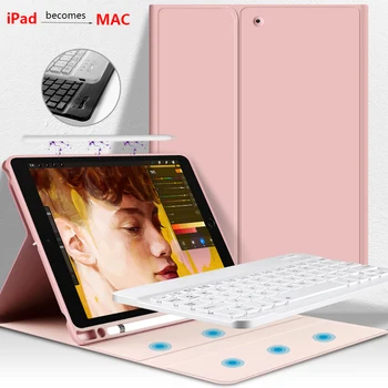 Smart Bluetooth Keyboard Case For iPad Pro 11 2 Pro 12.9 4. 2020 10.2 7. 2019 Pro 10.5 Mini 5 iPad 9.7 5/6th Gen Vāciņu
