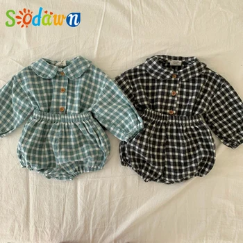 Sodawn Bērnu Apģērbu Pleds Pilnu Piedurknēm Krekls Un Bloomer 2GAB Zēnu Drēbes, Uzstādīt Modes Toddler Meitenes Set