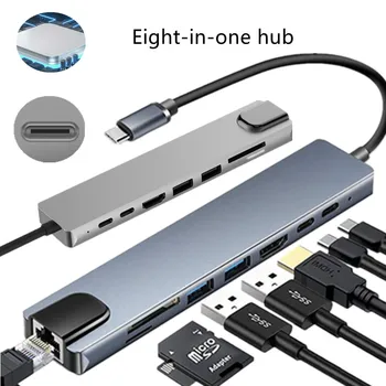 Universālā Biroja Utility Tipa c 8-in-1 Klaviatūras U Diska Peli HDMI 4K USB Multi-function Adapteri ir Piemēroti Visu Veidu datoru, izvēlieties rakst