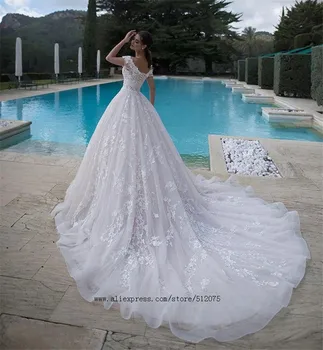 vestido de noiva Elegants Aplikācijas Kāzu Kleitas malu Noapaļošana Backless Boho Kāzu Kleitas 2022 свадебное платье