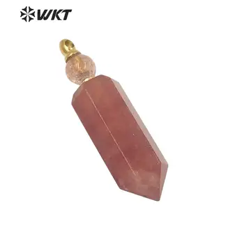 WT-P1584 WKT Dabas garu kvarca kaklarota, kulons jaunas ielidošanas strawbery akmens smaržu pudeles kulons moderns stils