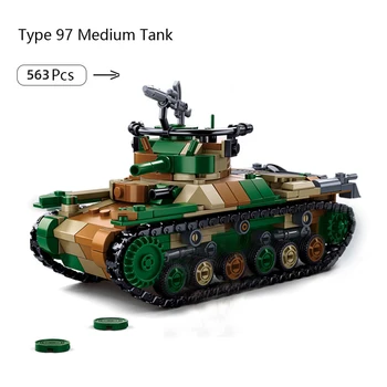WW2 Militārais Modelis, Japāņu Tipa 97 vidējais Tanks Savākt Ornamenti, Celtniecības Bloki, Ķieģeļi, Rotaļlietas, Dāvanas,