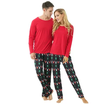 Ziemassvētku Ģimenei, Pidžamas Komplekts Sievietēm Māmiņa Drukāt Blūze Topi Un Bikses Ziemassvētki Ģimenes Pidžamu Elpojošs Sleepwear Ziemassvētku Dāvanu#8