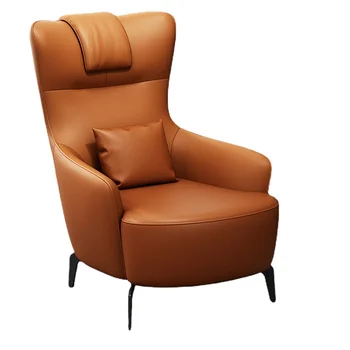 Ziemeļvalstu Dizaineru Vienu Krēslu Tiger Krēsla Ādas Vienotā Dīvāns Gaismas Luksusa Augstas Atpakaļ Dzīvojamā Istabā Studiju Vienkārša Atpūtas Krēsla
