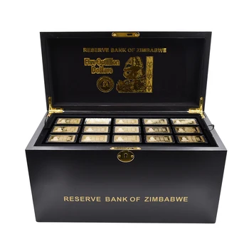 Zimbabves Zelta stieni Pieciem Octillion Dolāru Banknotes Naudas Iekasēšanas 165pcs/kaste