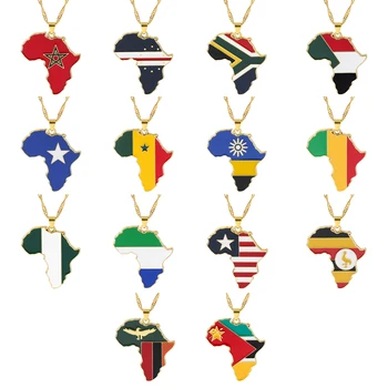 Āfrikas Karte, Kulons, Kaklarota, Modes Vienkāršu Dāmas Vīriešu Rotaslietas Vairumtirdzniecības Āfrikas Karte Hip Hop Piederumi Dāvanu Draugiem