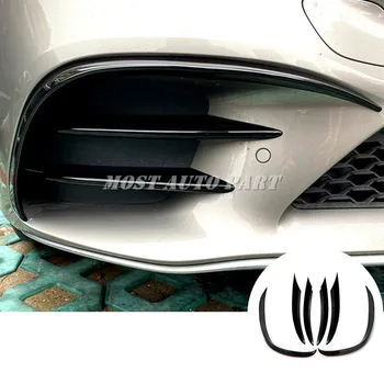 ABS plastmasas Melnas Priekšējā Bufera Spoileris Gaisa Ventilācijas Vāciņa Apdares Benz C Klases W205 S205 2019-2021 6pcs